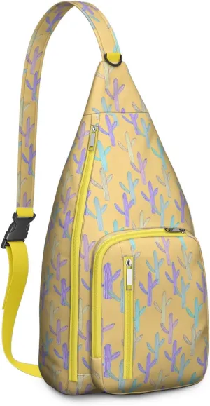 Shoulder Sling Crossbody Casual Chest Bag For Travel Sports Running,Backpack for Men & Women Lightweight Sports BagCrossbody Concealed Carry,Cactus Shoulder Bag Waterproof Chest Bag