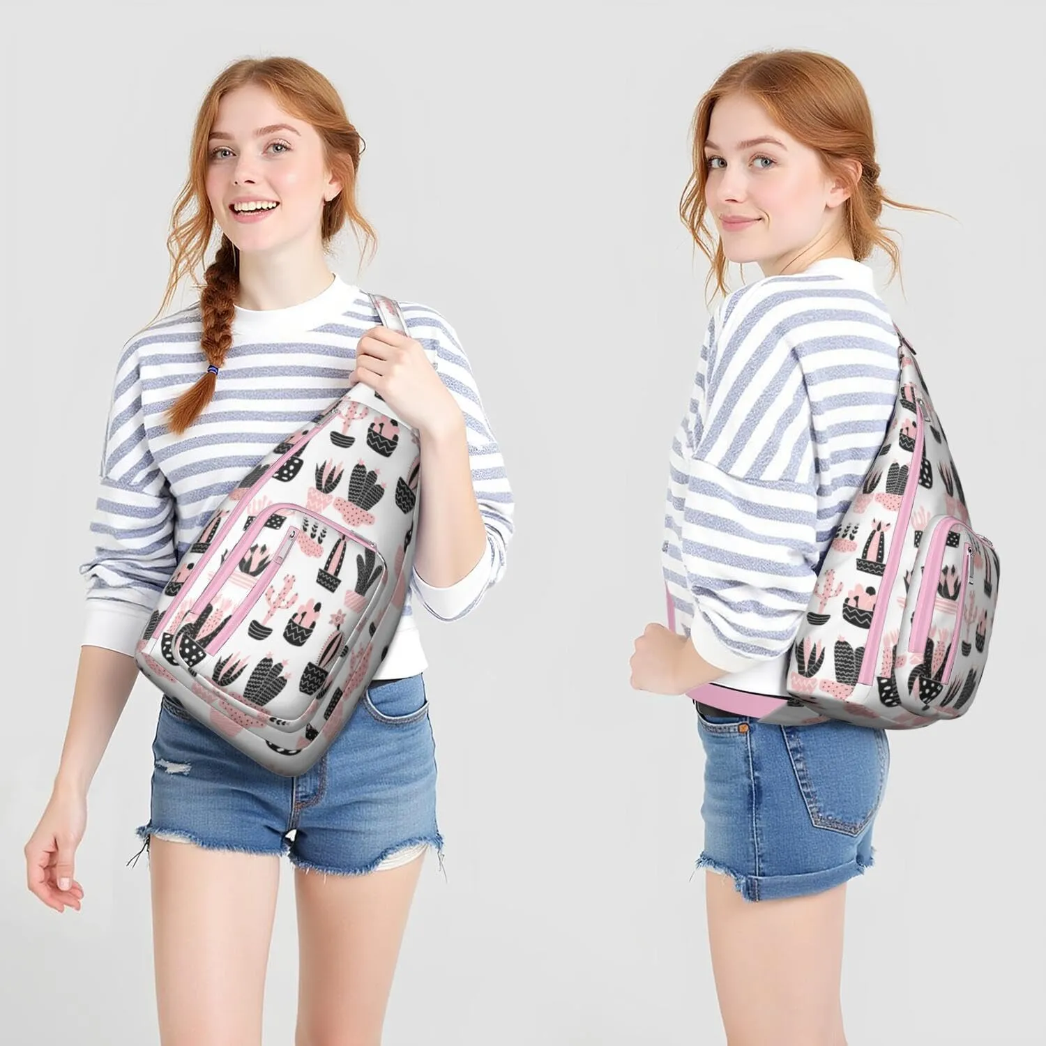 Shoulder Sling Crossbody Casual Chest Bag For Travel Sports Running,Backpack for Men & Women Lightweight Sports BagCrossbody Concealed Carry,Cactus Shoulder Bag Waterproof Chest Bag