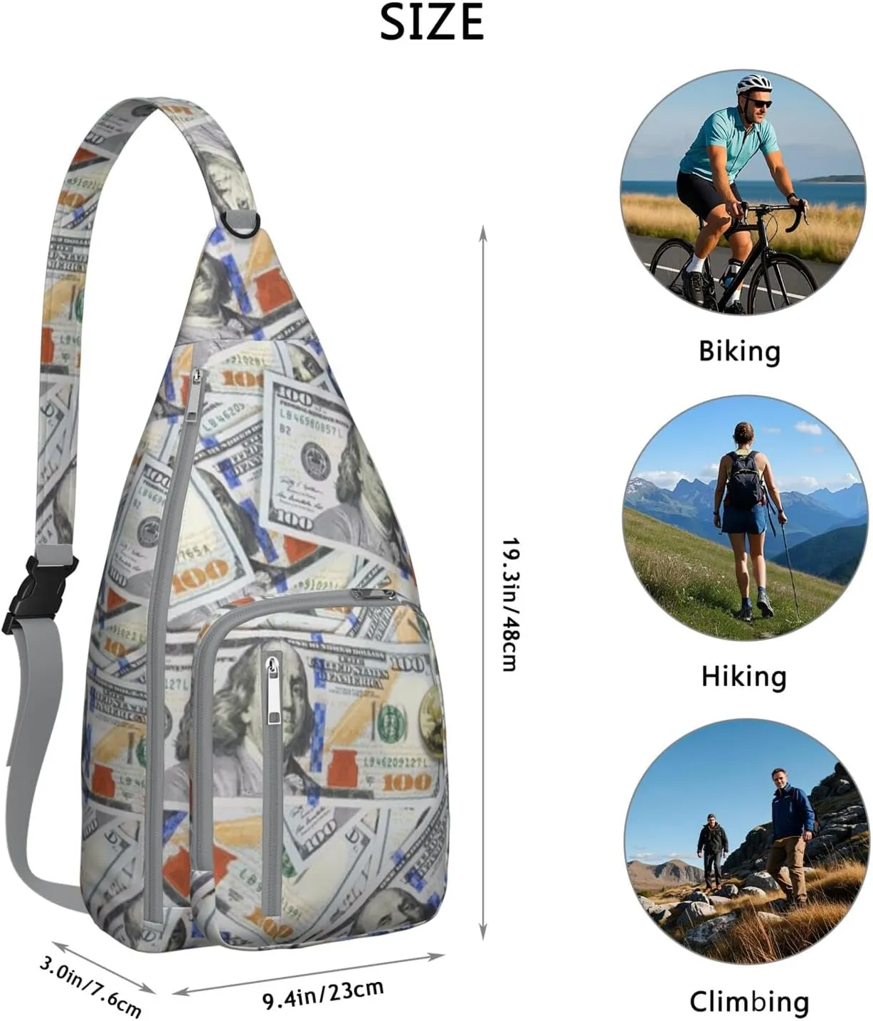 Shoulder Sling Crossbody Casual Chest Bag For Travel Sports Running,Backpack for Men & Women Lightweight Sports BagCrossbody Concealed Carry,Fashion Shoulder Bag Waterproof Chest Bag