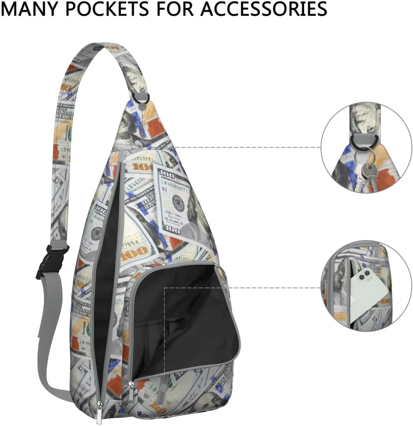 Shoulder Sling Crossbody Casual Chest Bag For Travel Sports Running,Backpack for Men & Women Lightweight Sports BagCrossbody Concealed Carry,Fashion Shoulder Bag Waterproof Chest Bag
