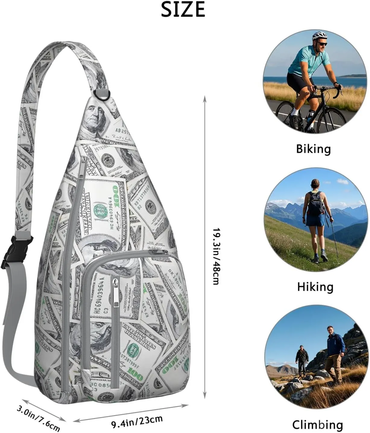 Shoulder Sling Crossbody Casual Chest Bag For Travel Sports Running,Backpack for Men & Women Lightweight Sports BagCrossbody Concealed Carry,Fashion Shoulder Bag Waterproof Chest Bag