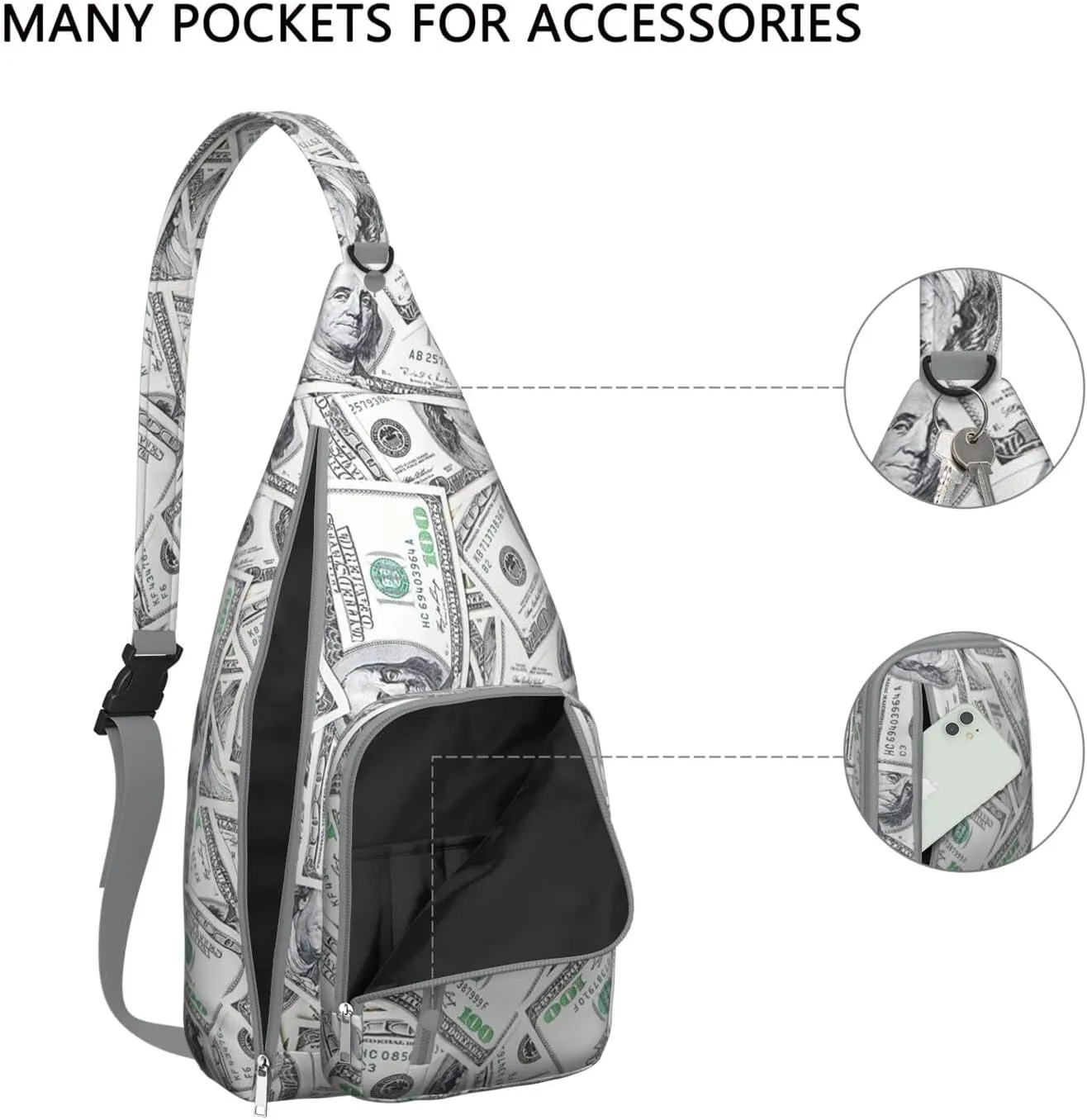 Shoulder Sling Crossbody Casual Chest Bag For Travel Sports Running,Backpack for Men & Women Lightweight Sports BagCrossbody Concealed Carry,Fashion Shoulder Bag Waterproof Chest Bag