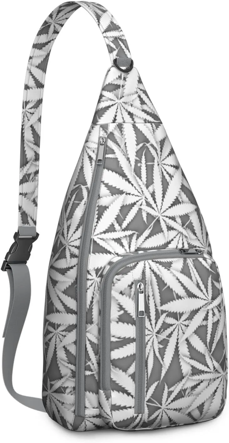 Shoulder Sling Crossbody Casual Chest Bag For Travel Sports Running,Backpack for Men & Women Lightweight Sports BagCrossbody Concealed Carry,Marijuana Leaf Shoulder Bag Waterproof Chest Bag