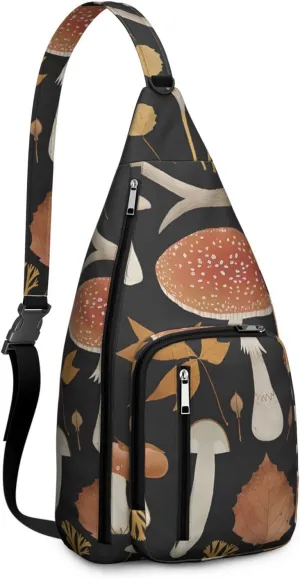Shoulder Sling Crossbody Casual Chest Bag For Travel Sports Running,Backpack for Men & Women Lightweight Sports BagCrossbody Concealed Carry,Mushroom Shoulder Bag Waterproof Chest Bag