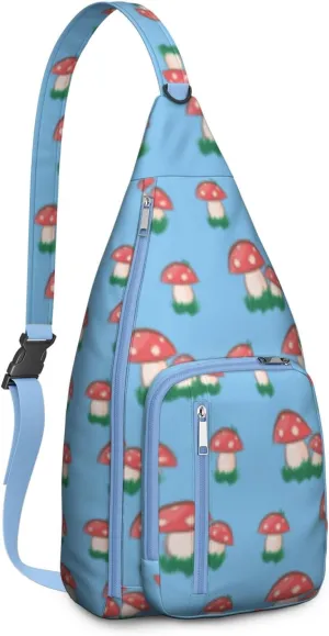 Shoulder Sling Crossbody Casual Chest Bag For Travel Sports Running,Backpack for Men & Women Lightweight Sports BagCrossbody Concealed Carry,Mushroom Shoulder Bag Waterproof Chest Bag