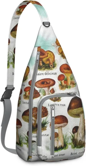 Shoulder Sling Crossbody Casual Chest Bag For Travel Sports Running,Backpack for Men & Women Lightweight Sports BagCrossbody Concealed Carry,Mushroom Shoulder Bag Waterproof Chest Bag