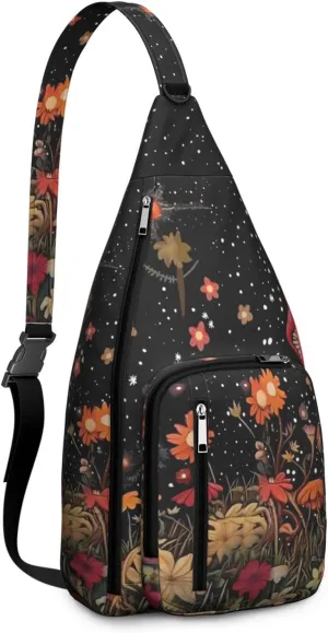 Shoulder Sling Crossbody Casual Chest Bag For Travel Sports Running,Backpack for Men & Women Lightweight Sports BagCrossbody Concealed Carry,Mushroom Shoulder Bag Waterproof Chest Bag