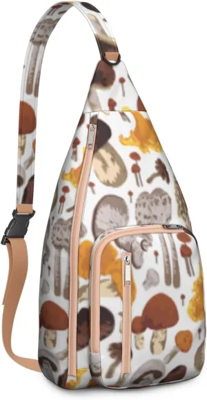 Shoulder Sling Crossbody Casual Chest Bag For Travel Sports Running,Backpack for Men & Women Lightweight Sports BagCrossbody Concealed Carry,Mushroom Shoulder Bag Waterproof Chest Bag