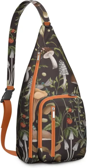 Shoulder Sling Crossbody Casual Chest Bag For Travel Sports Running,Backpack for Men & Women Lightweight Sports BagCrossbody Concealed Carry,Mushroom Shoulder Bag Waterproof Chest Bag