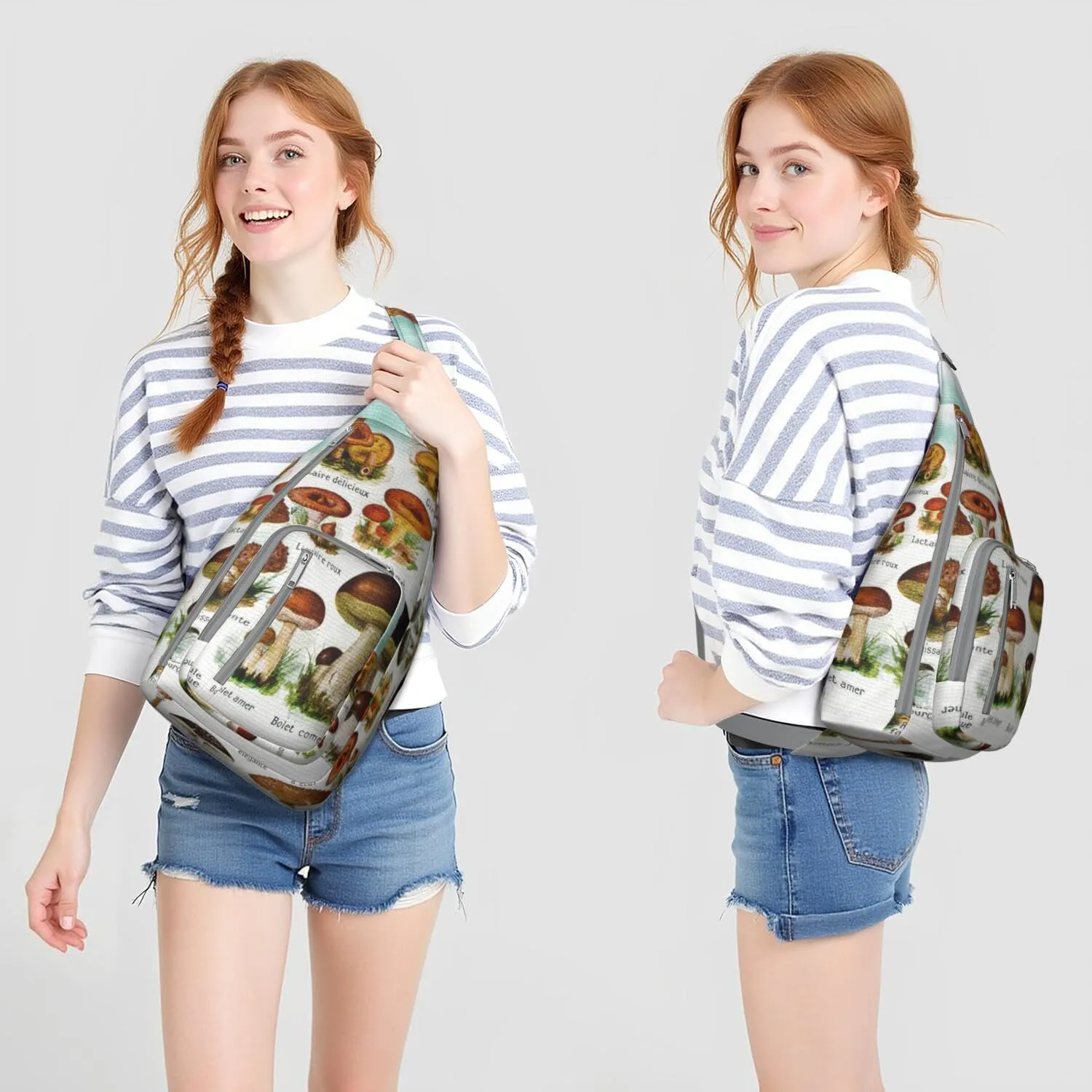 Shoulder Sling Crossbody Casual Chest Bag For Travel Sports Running,Backpack for Men & Women Lightweight Sports BagCrossbody Concealed Carry,Mushroom Shoulder Bag Waterproof Chest Bag