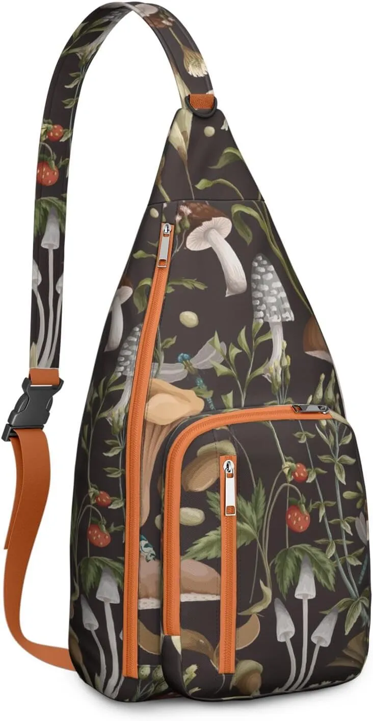 Shoulder Sling Crossbody Casual Chest Bag For Travel Sports Running,Backpack for Men & Women Lightweight Sports BagCrossbody Concealed Carry,Mushroom Shoulder Bag Waterproof Chest Bag