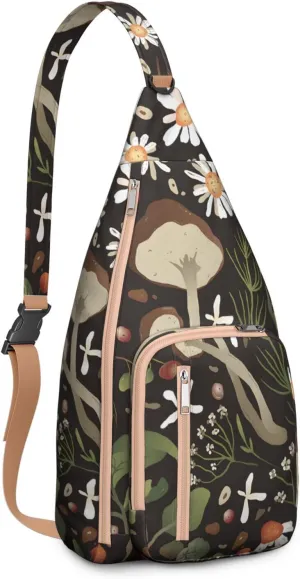 Shoulder Sling Crossbody Casual Chest Bag For Travel Sports Running,Backpack for Men & Women Lightweight Sports BagCrossbody Concealed Carry,Mushroom Shoulder Bag Waterproof Chest Bag