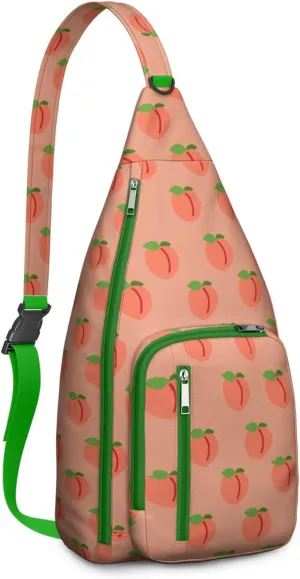 Shoulder Sling Crossbody Casual Chest Bag For Travel Sports Running,Backpack for Men & Women Lightweight Sports BagCrossbody Concealed Carry,Peach Shoulder Bag Waterproof Chest Bag