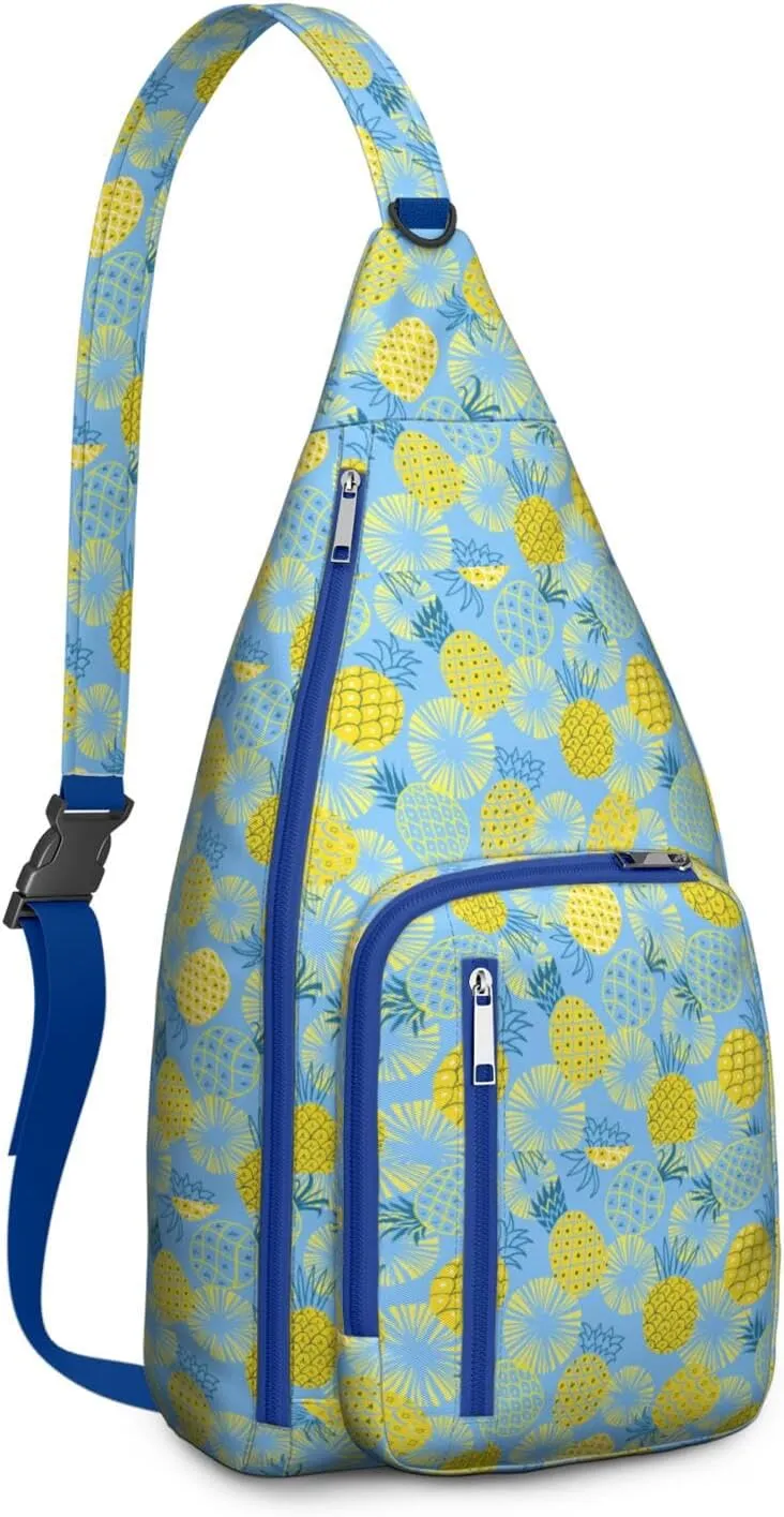 Shoulder Sling Crossbody Casual Chest Bag For Travel Sports Running,Backpack for Men & Women Lightweight Sports BagCrossbody Concealed Carry,Pineapple Shoulder Bag Waterproof Chest Bag