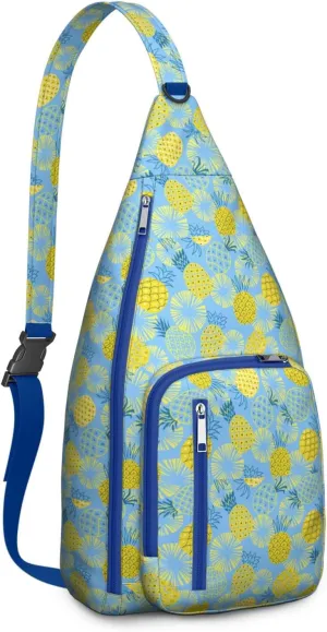 Shoulder Sling Crossbody Casual Chest Bag For Travel Sports Running,Backpack for Men & Women Lightweight Sports BagCrossbody Concealed Carry,Pineapple Shoulder Bag Waterproof Chest Bag