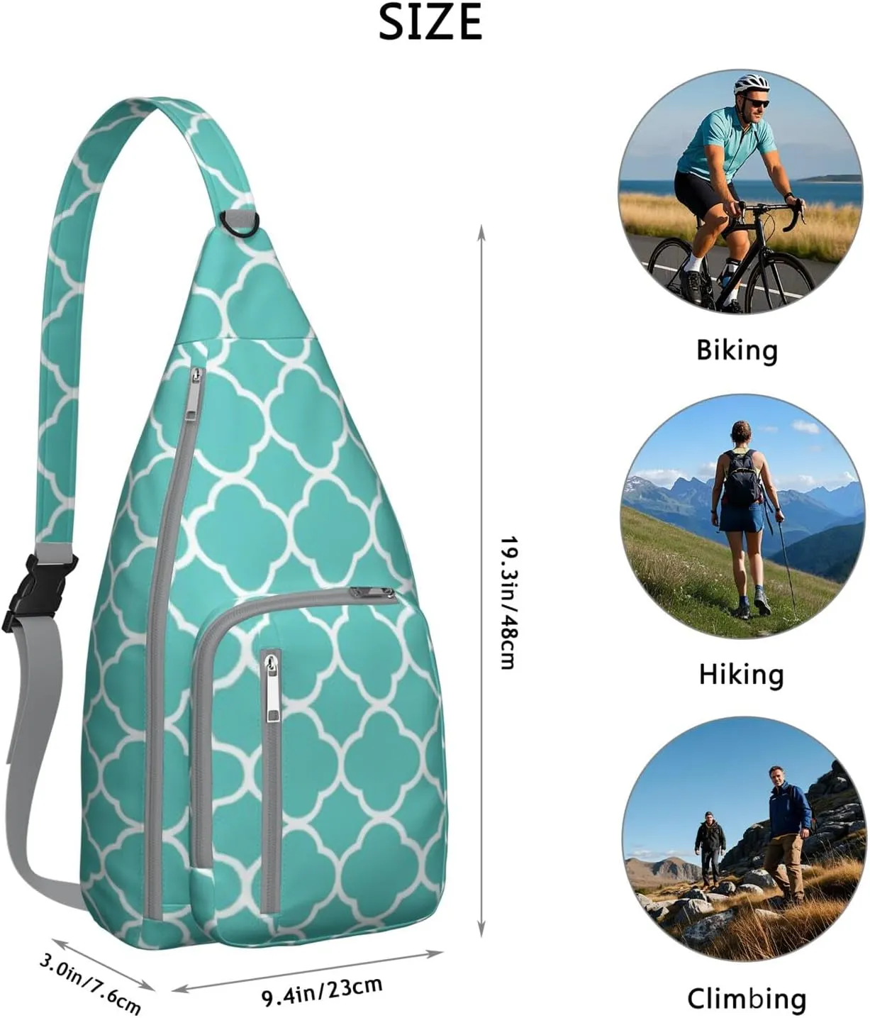 Shoulder Sling Crossbody Casual Chest Bag For Travel Sports Running,Backpack for Men & Women Lightweight Sports BagCrossbody Concealed Carry,Plaid Shoulder Bag Waterproof Chest Bag