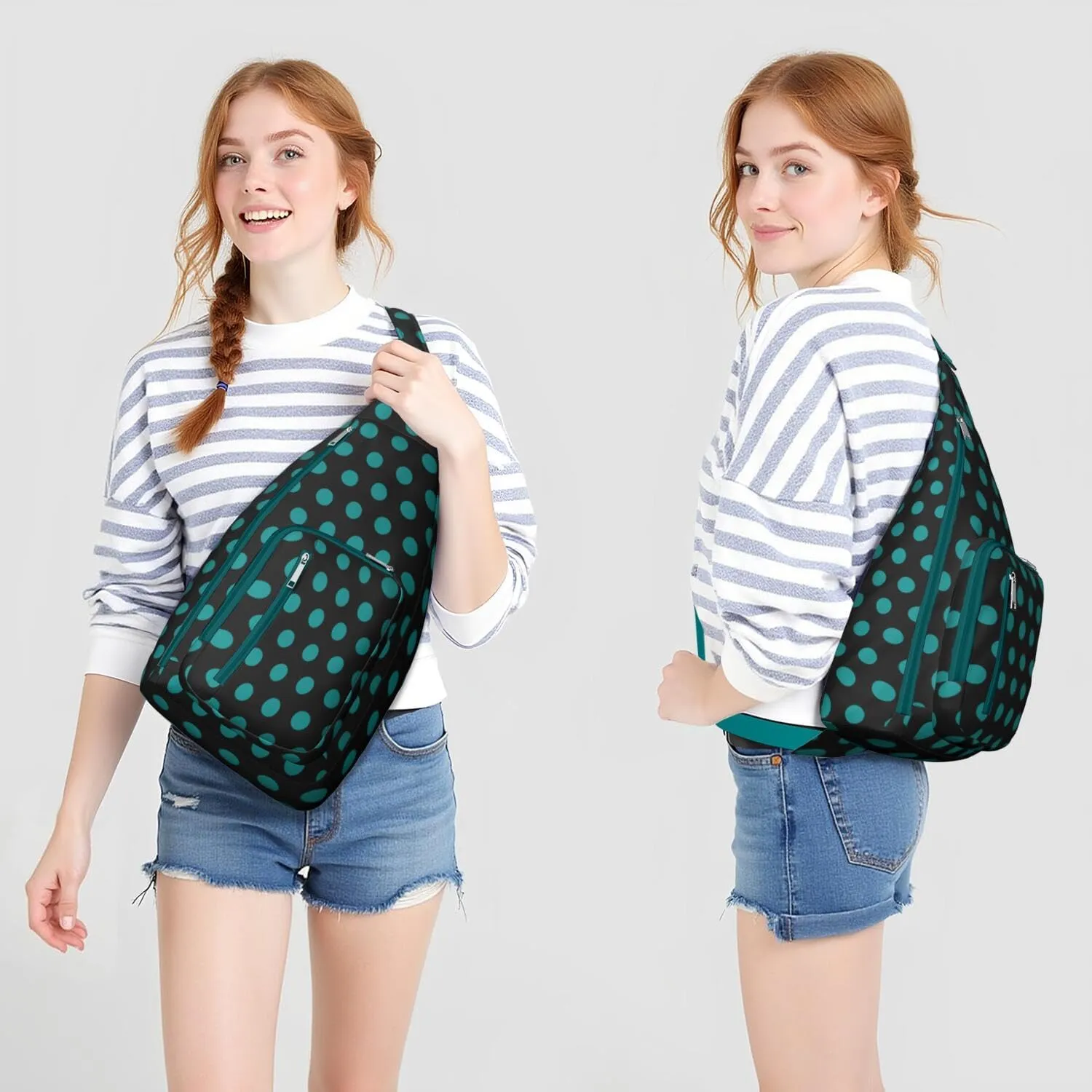 Shoulder Sling Crossbody Casual Chest Bag For Travel Sports Running,Backpack for Men & Women Lightweight Sports BagCrossbody Concealed Carry,Polka Shoulder Bag Waterproof Chest Bag