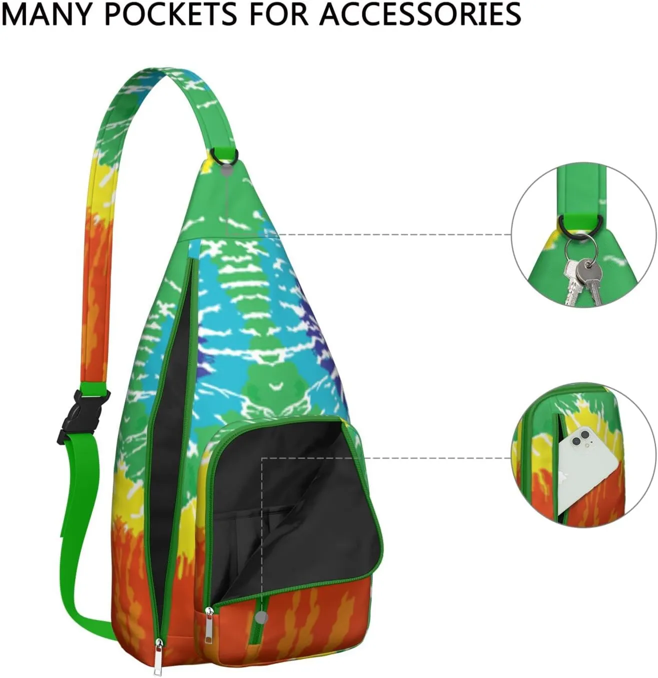 Shoulder Sling Crossbody Casual Chest Bag For Travel Sports Running,Backpack for Men & Women Lightweight Sports BagCrossbody Concealed Carry,Tie dye Shoulder Bag Waterproof Chest Bag