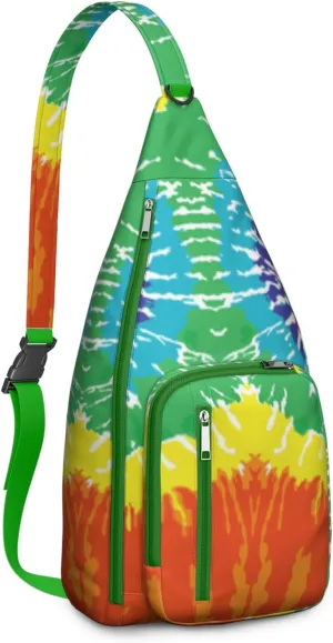 Shoulder Sling Crossbody Casual Chest Bag For Travel Sports Running,Backpack for Men & Women Lightweight Sports BagCrossbody Concealed Carry,Tie dye Shoulder Bag Waterproof Chest Bag
