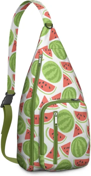 Shoulder Sling Crossbody Casual Chest Bag For Travel Sports Running,Backpack for Men & Women Lightweight Sports BagCrossbody Concealed Carry,Watermelon Shoulder Bag Waterproof Chest Bag