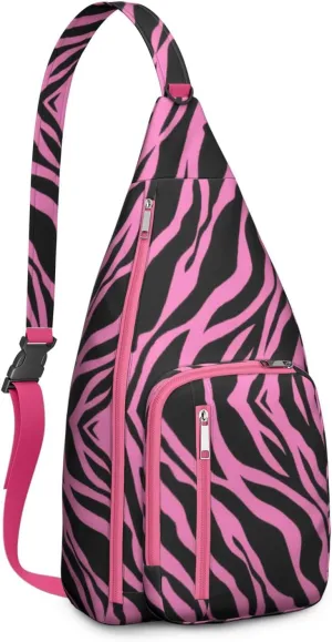 Shoulder Sling Crossbody Casual Chest Bag For Travel Sports Running,Backpack for Men & Women Lightweight Sports BagCrossbody Concealed Carry,Zebra Shoulder Bag Waterproof Chest Bag