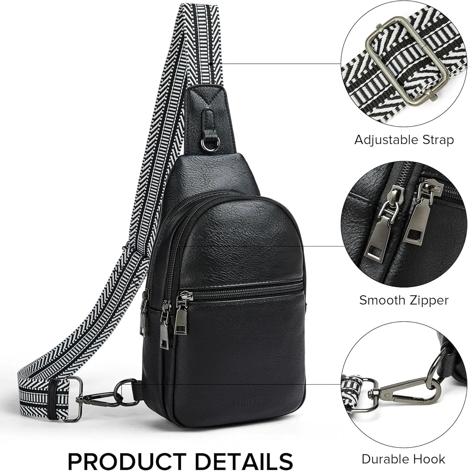 Shrrie Small Sling Bag for Women Fanny Pack Crossbody Bags for Women Trendy,Chest Bag for Women Men for Travel