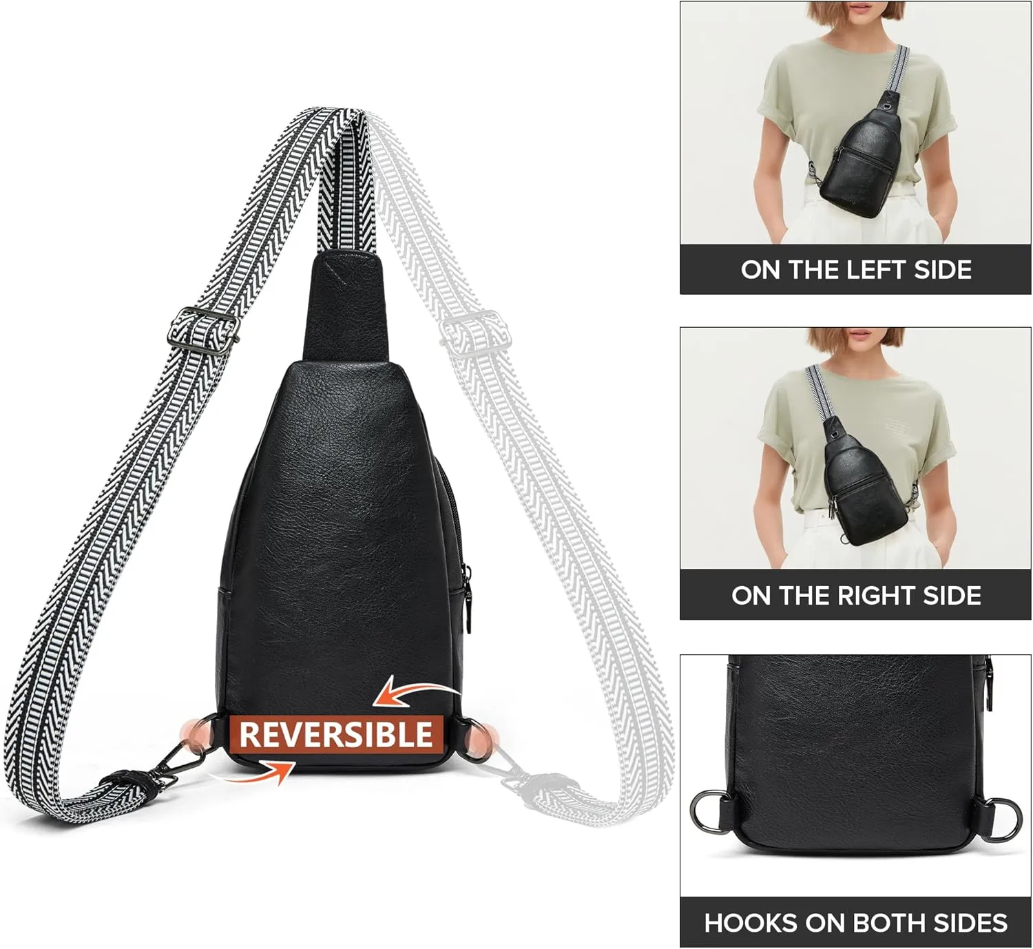Shrrie Small Sling Bag for Women Fanny Pack Crossbody Bags for Women Trendy,Chest Bag for Women Men for Travel