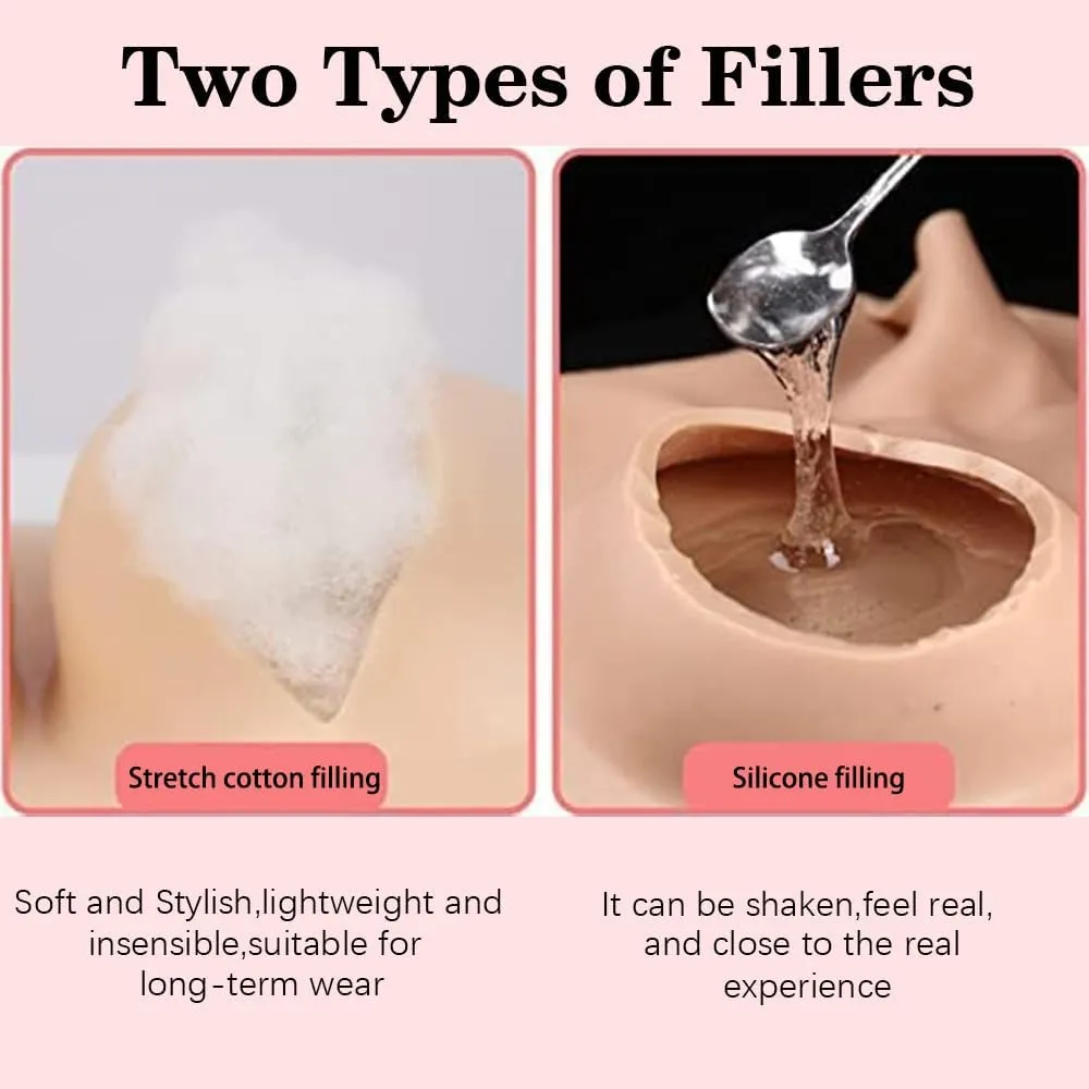 Silicone Breasts Forms,Fake Breastplate B-S Cup Fake Boobs for Crossdressers Transgender Drag Queen Cosplay(Plus Size)