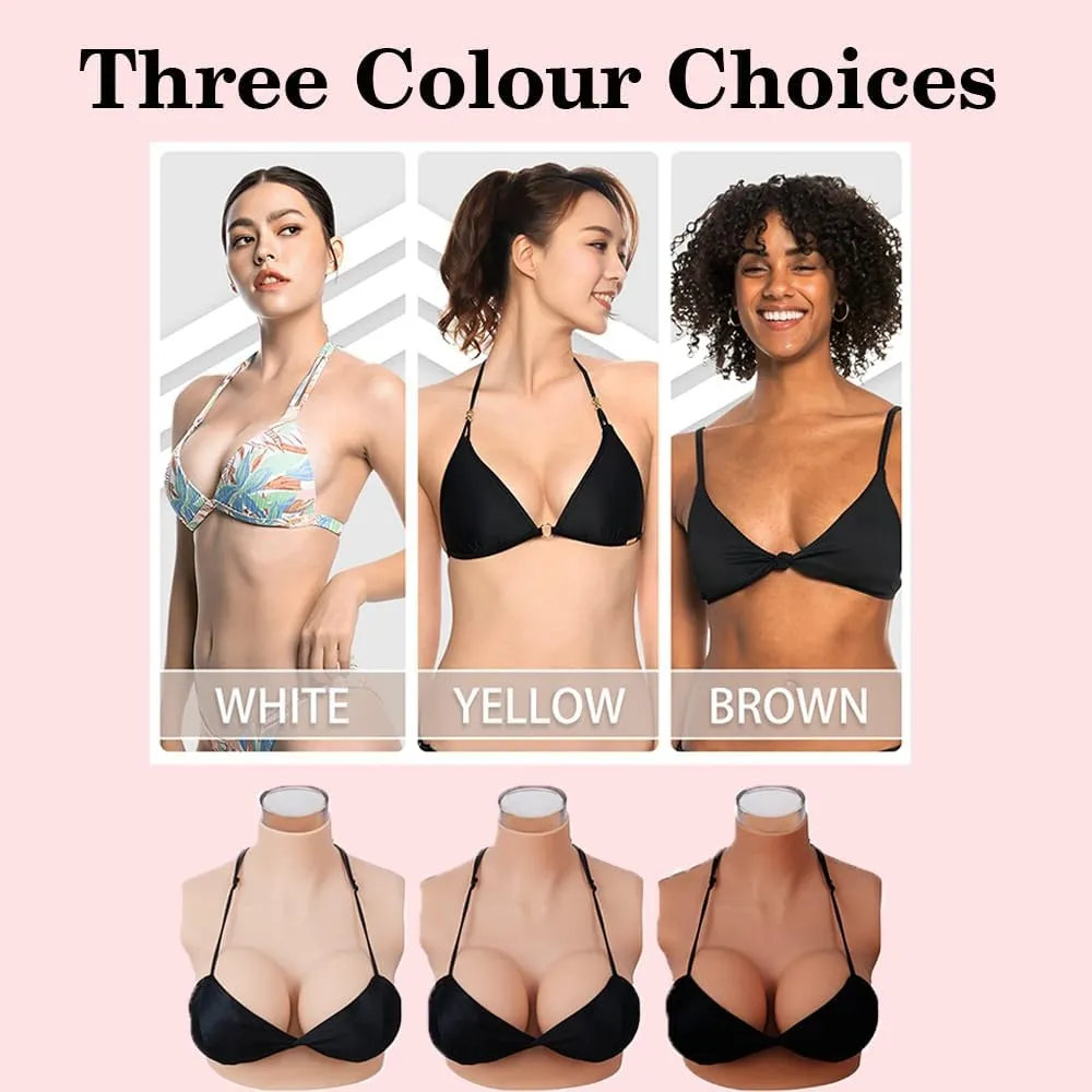 Silicone Breasts Forms,Fake Breastplate B-S Cup Fake Boobs for Crossdressers Transgender Drag Queen Cosplay(Plus Size)