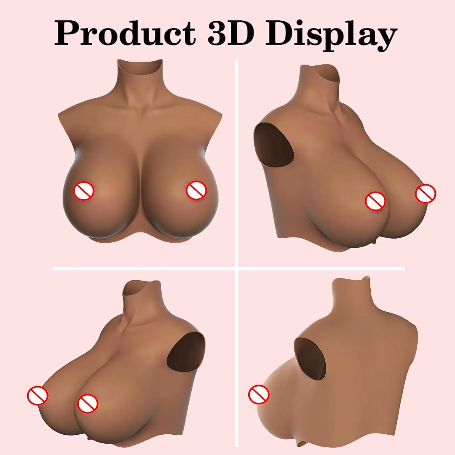Silicone Breasts Forms,Fake Breastplate B-S Cup Fake Boobs for Crossdressers Transgender Drag Queen Cosplay(Plus Size)