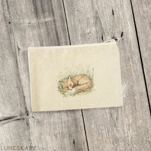 Sleeping Fox - Spring Canvas Zipper Pouch