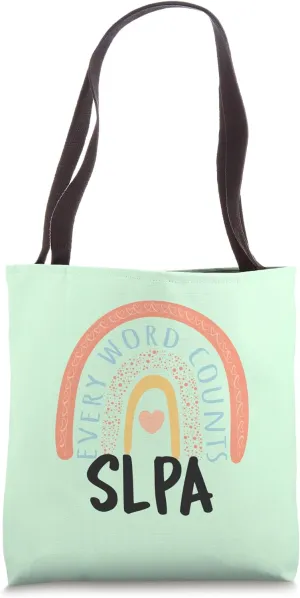 SLPA Therapy Speech Language Pathology Assistant Rainbow Tote Bag