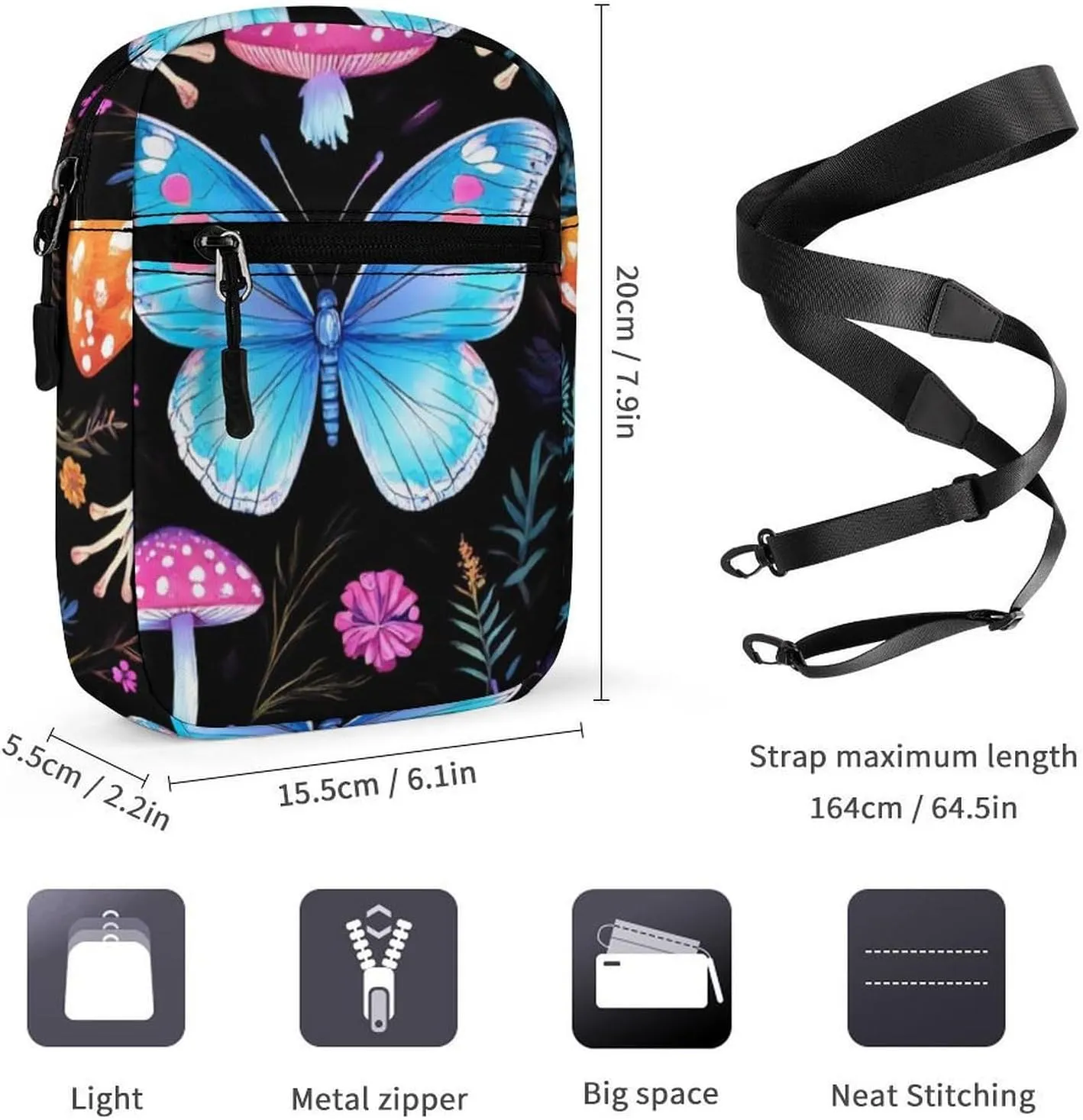 Small Crossbody Bag for Women, Casual Mini Shoulder Pouch Portable Travel Purse Cell Phone Bag
