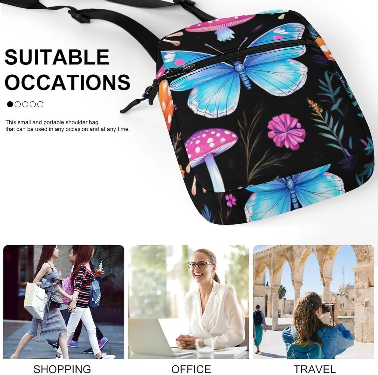 Small Crossbody Bag for Women, Casual Mini Shoulder Pouch Portable Travel Purse Cell Phone Bag