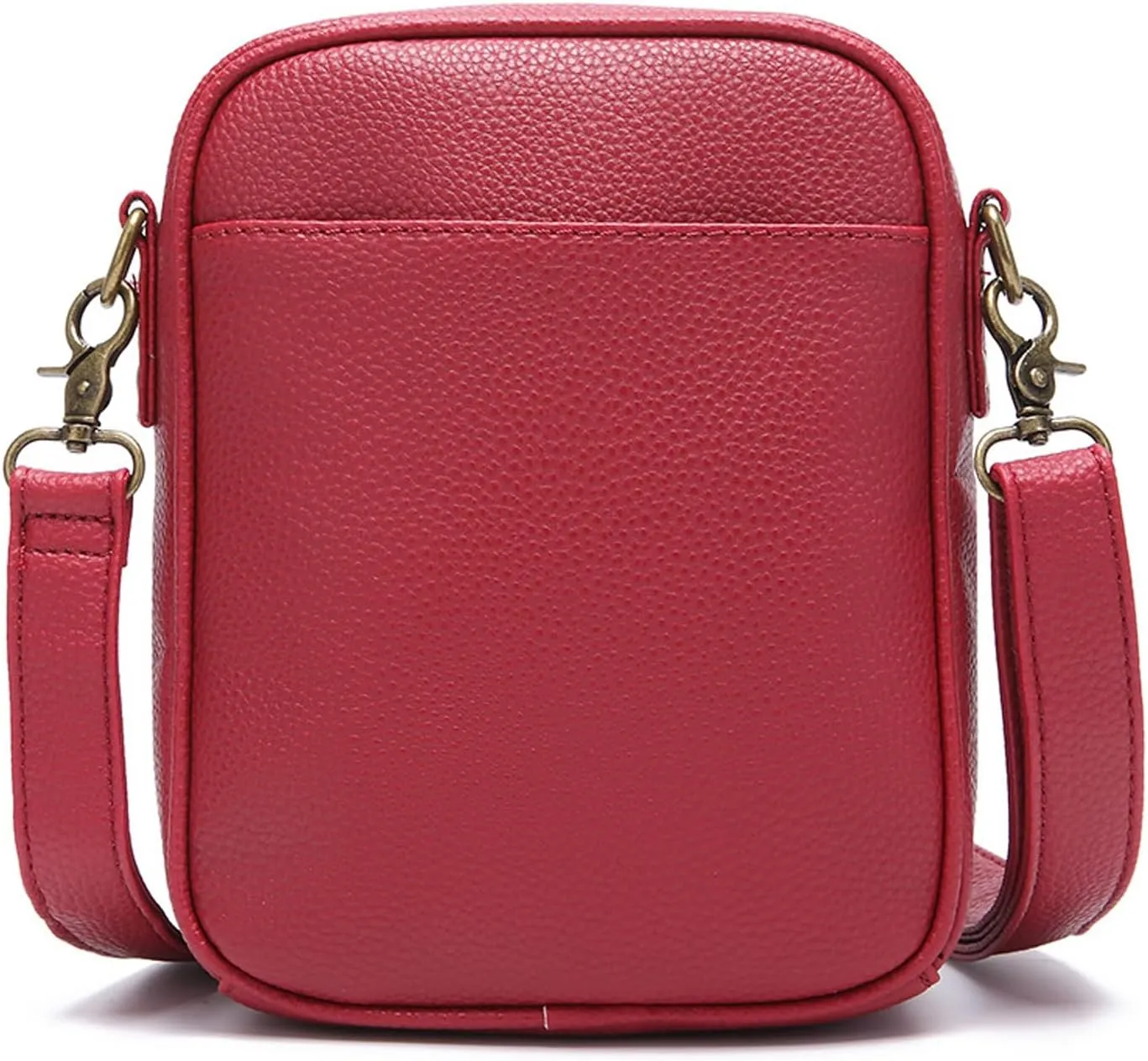 Small Crossbody Bag for Women Men Leather Fanny Pack RFID Chest Bag for Travel (Red)