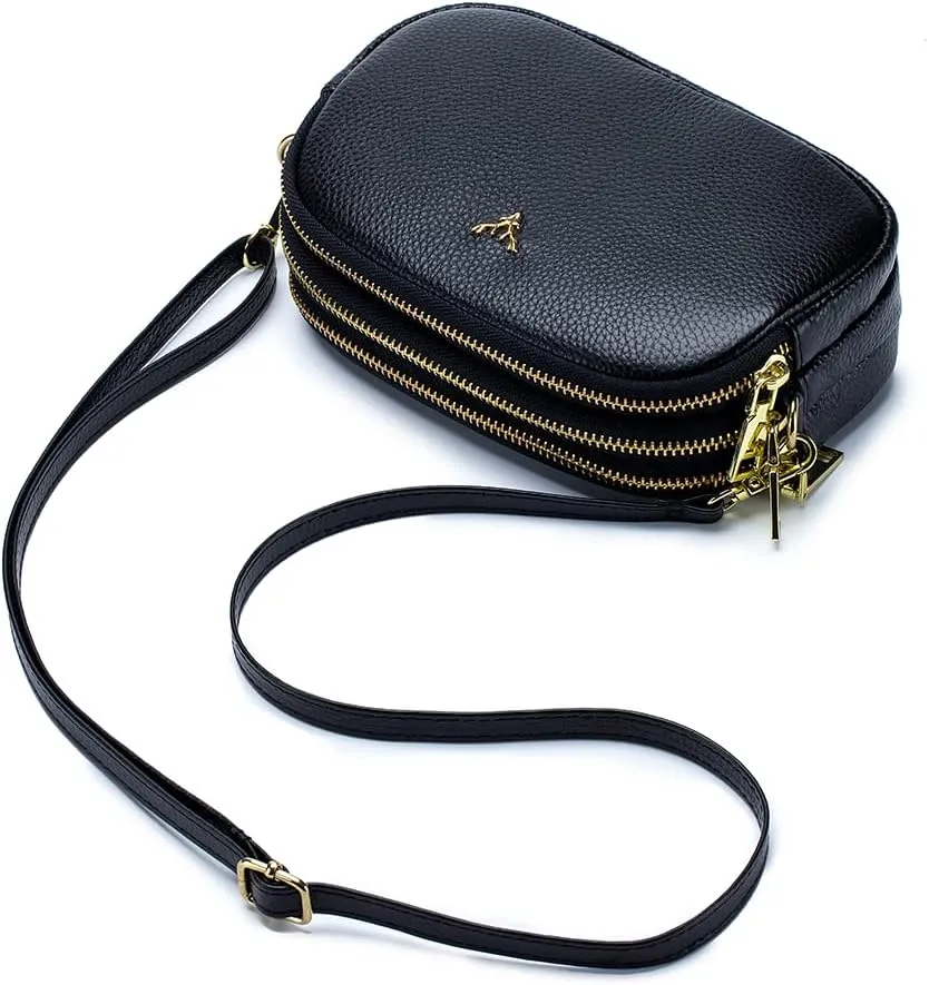 Small Crossbody Bags Genuine Leather Shoulder Handbags Trendy Design Cellphone Purses for Women and Girls