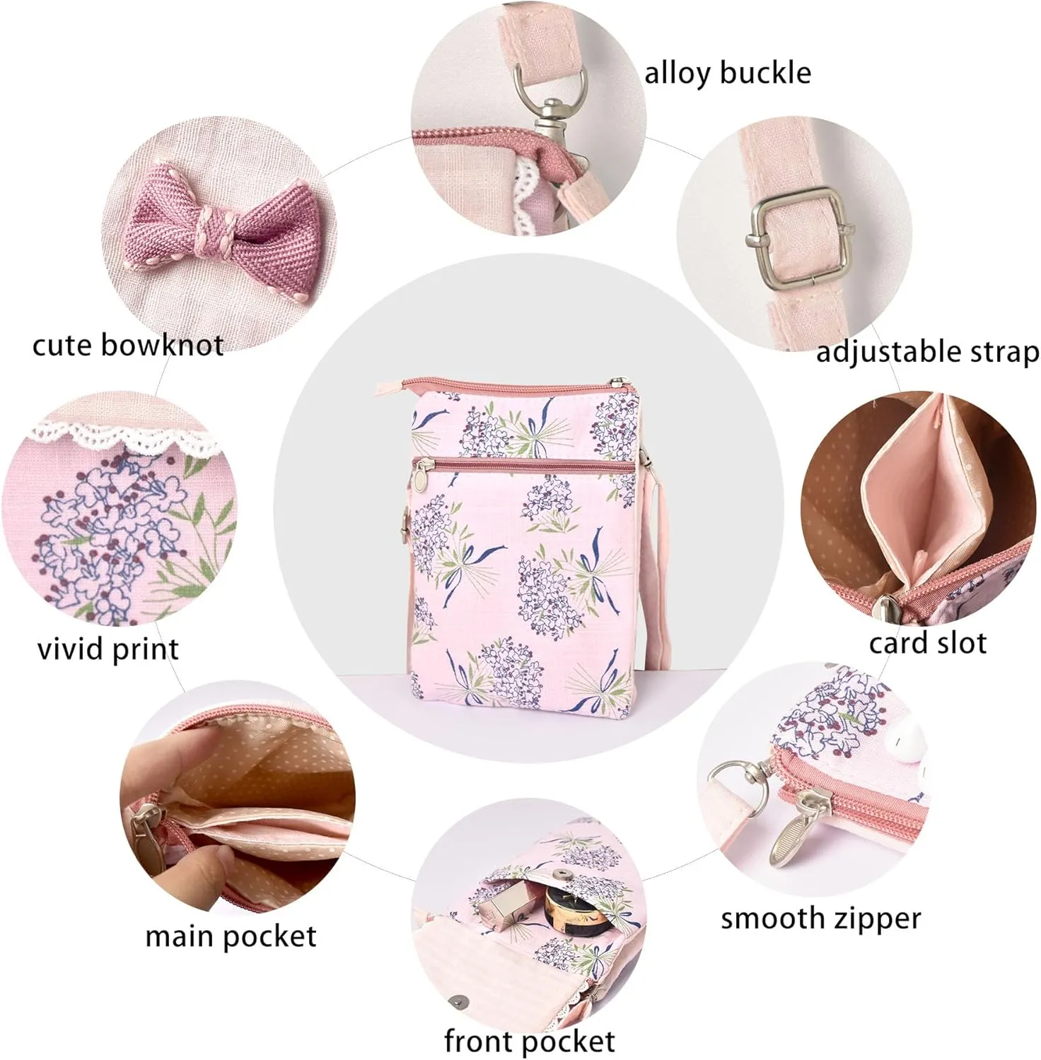 Small Crossbody Cell Phone Purse Crossbody Bag Phone Wallet for Women Small Boho Cell Phone Pouch Purse Mini Bags