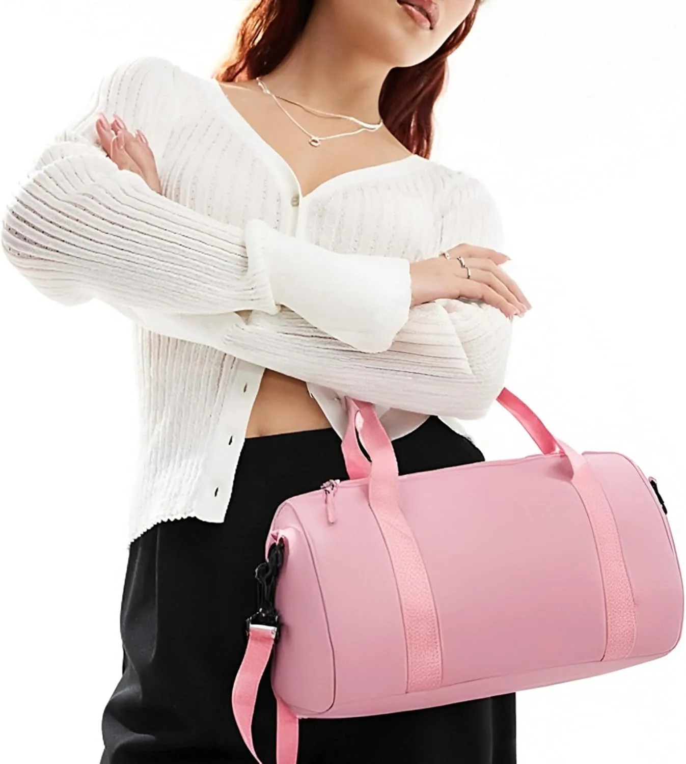 Small Gym Bag for Women Lightweight Mini Sport Bag Gym Tote Bag Duffle Pack for Workout Yoga Swimming Dance(Pink)