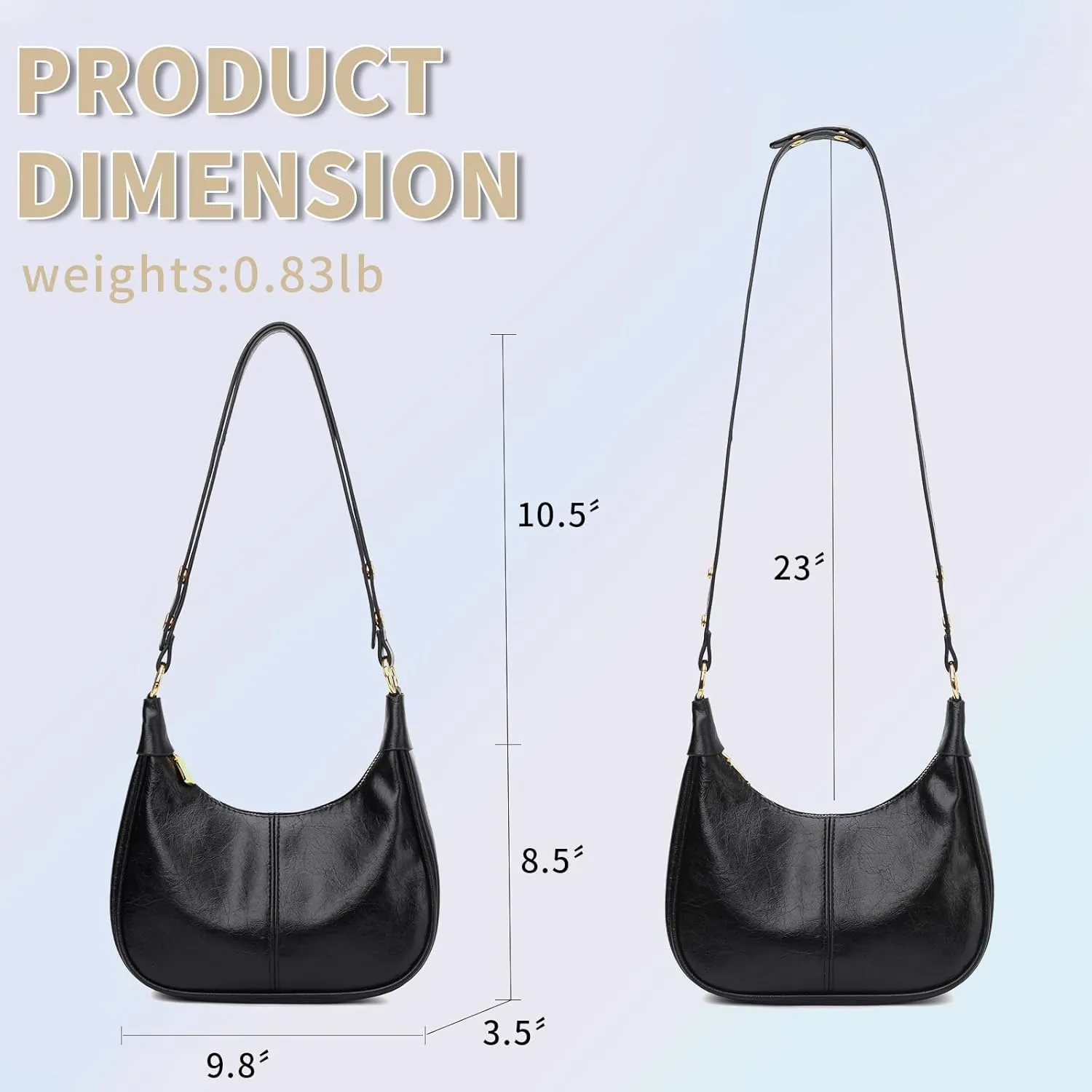 Small Hobo Bags Retro Crescent Shoulder Purse Women Soft Crossbody Handbag