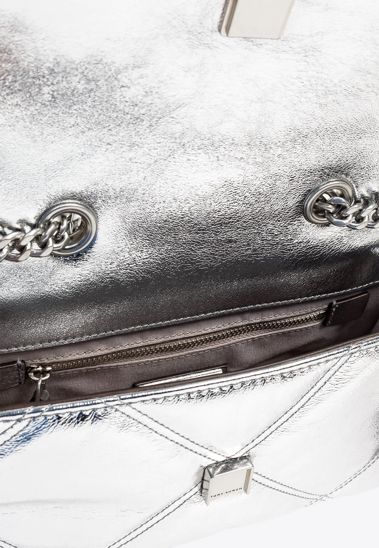 Small Kira Diamond Quilt Metallic Shoulder Bag