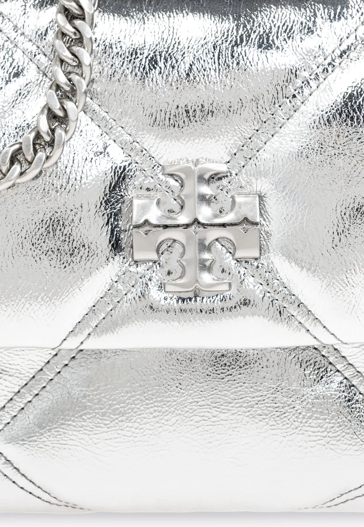 Small Kira Diamond Quilt Metallic Shoulder Bag