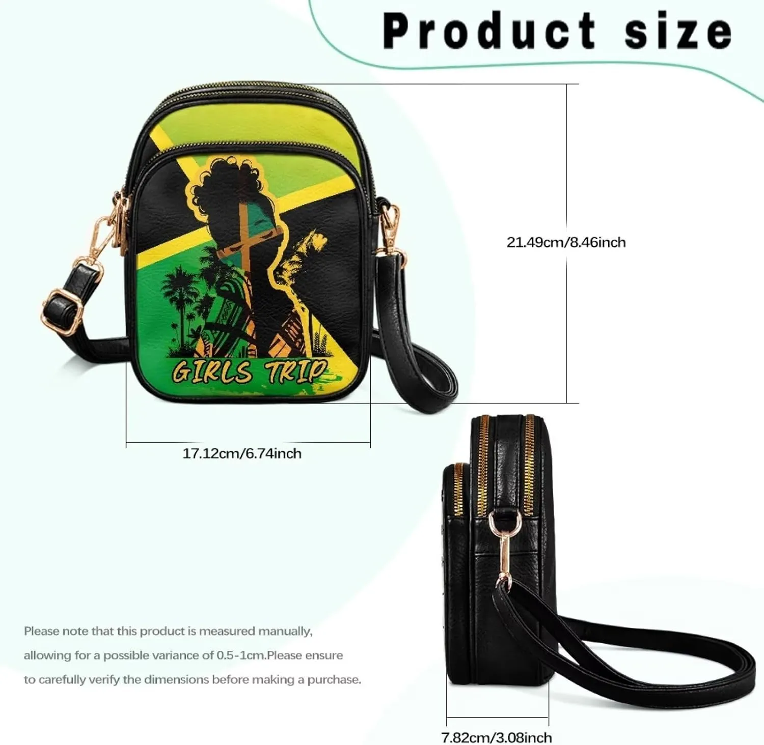 Small Leather Crossbody Bag for Women, Tropical Floral PU Leather Crossbody Cell Phone Purse with Adjustable Strap