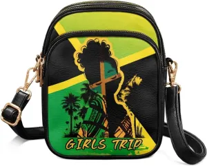 Small Leather Crossbody Bag for Women, Tropical Floral PU Leather Crossbody Cell Phone Purse with Adjustable Strap