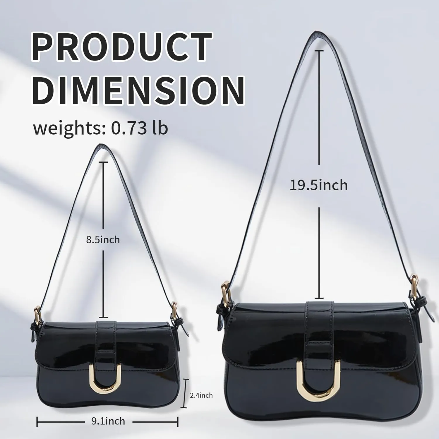 Small Shoulder Bag,Y2K Purse for Women, PU Leather Tote Handbag Clutch Purse with 2 Removable Straps Crossbody Bags