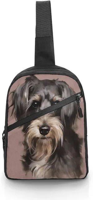 Small Sling Chest Bag Crossbody Bag for Men Women,A Dog Lightweight Gym Daypack for Travel Cycling Hiking