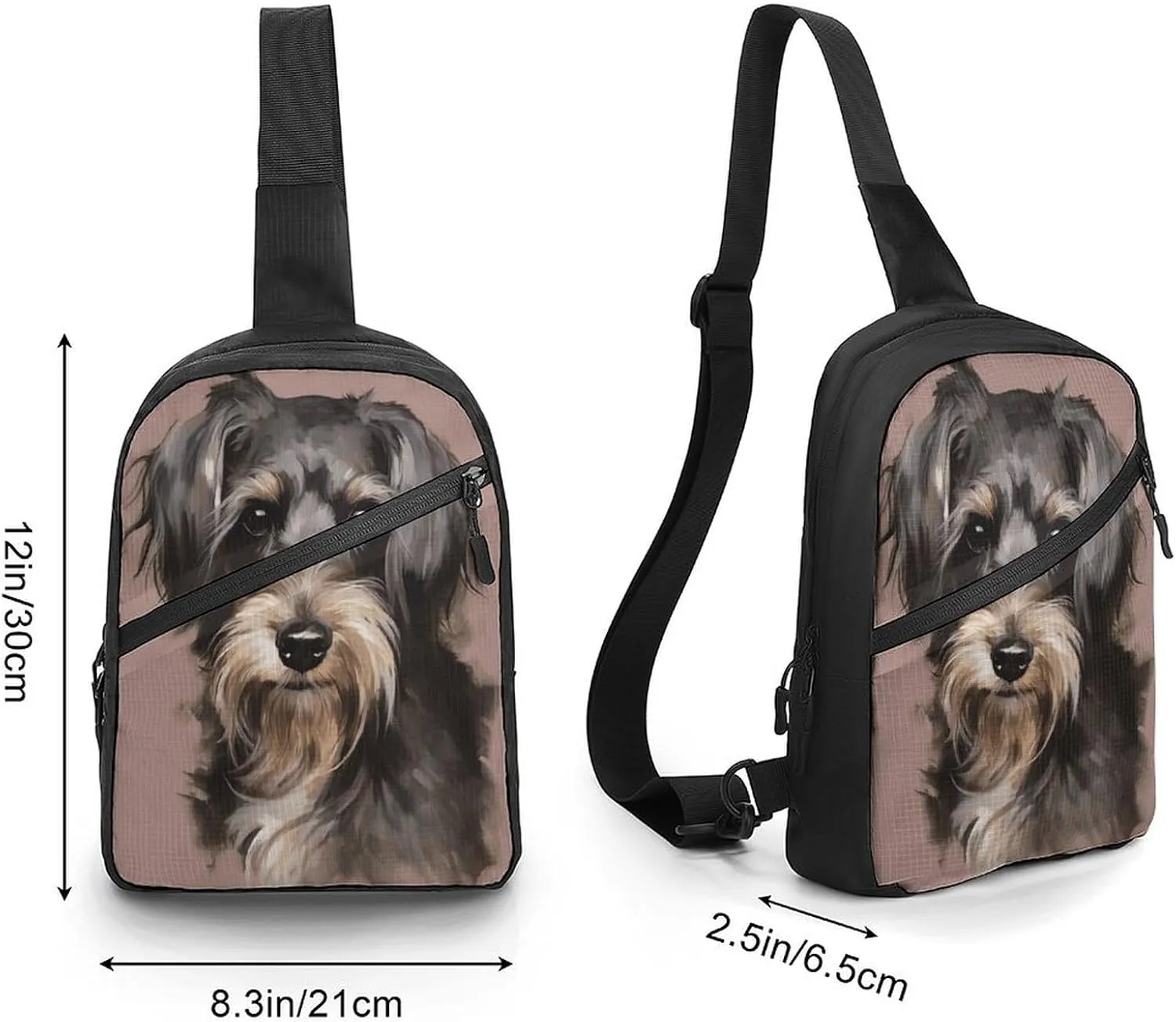 Small Sling Chest Bag Crossbody Bag for Men Women,A Dog Lightweight Gym Daypack for Travel Cycling Hiking
