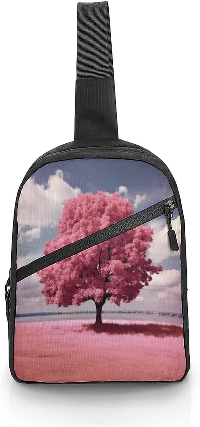 Small Sling Chest Bag Crossbody Bag for Men Women,Beautiful Tree Lightweight Gym Daypack for Travel Cycling Hiking