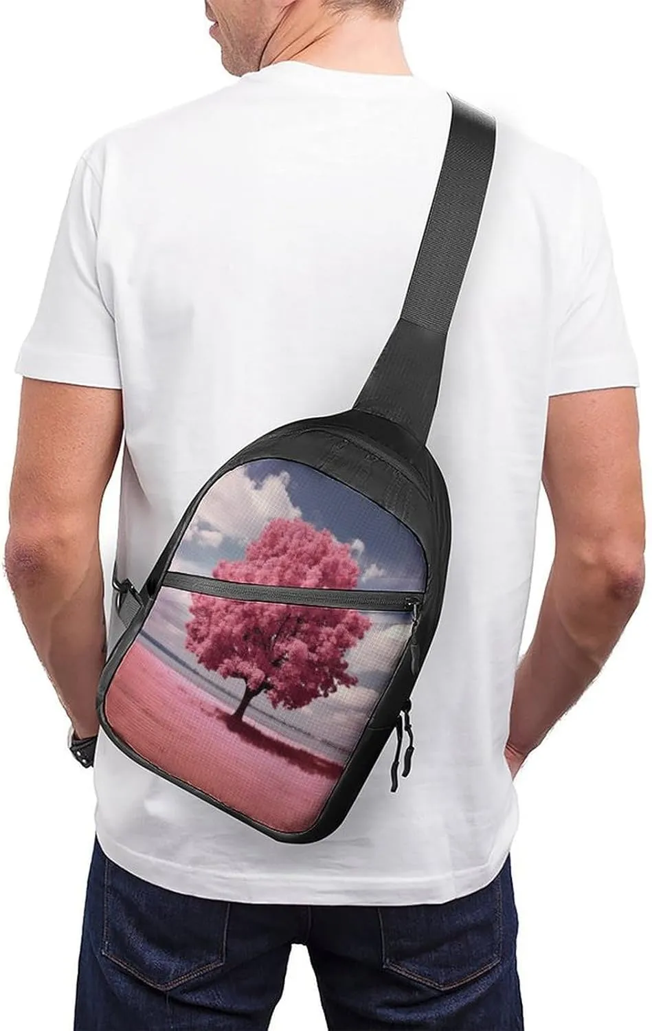 Small Sling Chest Bag Crossbody Bag for Men Women,Beautiful Tree Lightweight Gym Daypack for Travel Cycling Hiking