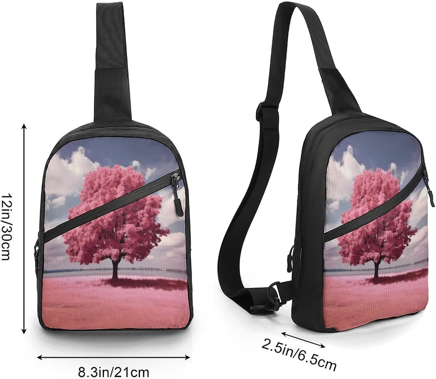 Small Sling Chest Bag Crossbody Bag for Men Women,Beautiful Tree Lightweight Gym Daypack for Travel Cycling Hiking