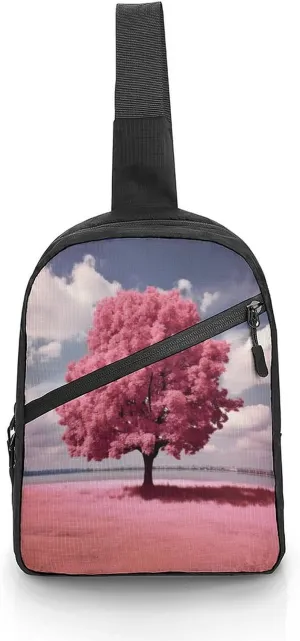 Small Sling Chest Bag Crossbody Bag for Men Women,Beautiful Tree Lightweight Gym Daypack for Travel Cycling Hiking